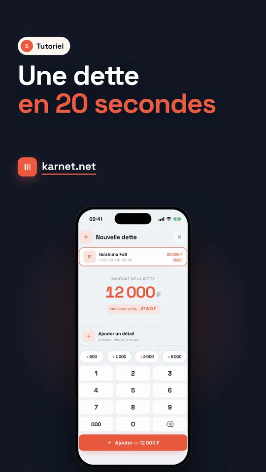 Tutoriel Karnet — Une dette en 20 secondes