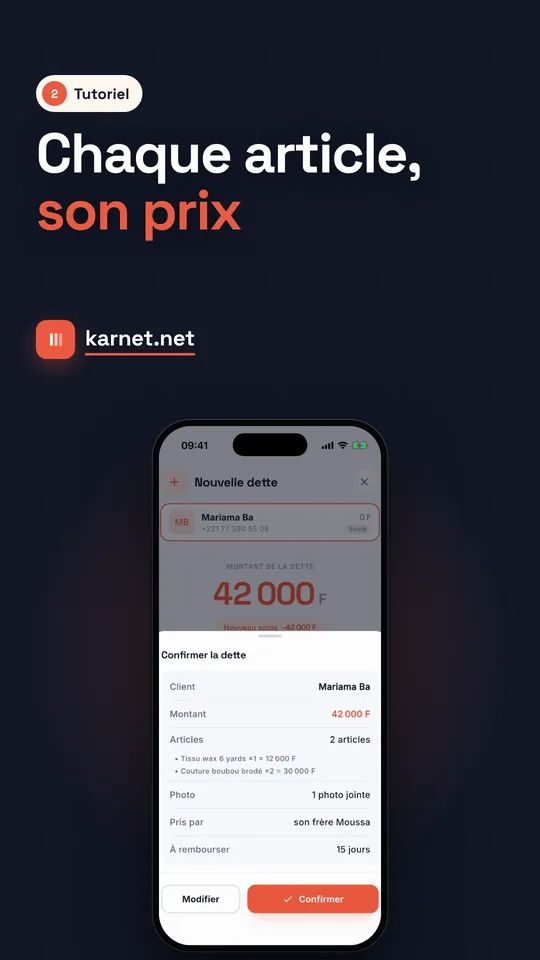 Tutoriel Karnet — Chaque article, son prix